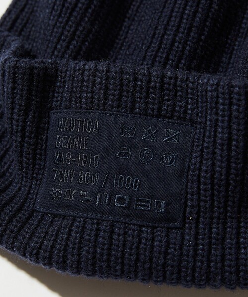 NAUTICA（ノーティカ）の「NAUTICA/ノーティカ Nylon Lambswool Beanie/ナイロン ラムウール ビーニー（ニットキャップ/ビーニー・メンズ・ブラック/ネイビー・ﾌﾘ-）」の5枚目の写真