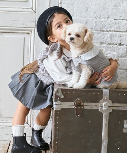 petit main(プティマイン)の「【リンク】パールリボン付ニットベスト(キッズ)(ベスト・キッズ・ブラック/ライトグレー・80cm/90cm/110cm/100cm/120cm/130cm)」の20枚目の写真