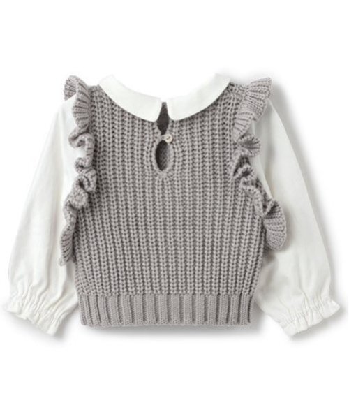 petit main(プティマイン)の「【リンク】パールリボン付ニットベスト(キッズ)(ベスト・キッズ・ブラック/ライトグレー・80cm/90cm/110cm/100cm/120cm/130cm)」の10枚目の写真