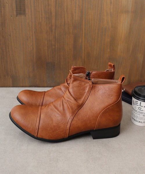 【セール】Dedes サイドジップ ショートドレープブーツ（ブーツ）｜Dedes（デデス）