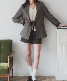 RANCLIC | single-breasted ribbon blazer【RC】(テーラードジャケット)