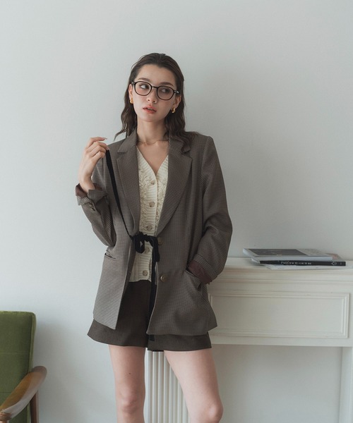 RANCLIC（ランクリック）の「single-breasted ribbon blazer【RC】（テーラードジャケット・レディース・ダークブラウン・FREE）」の7枚目の写真