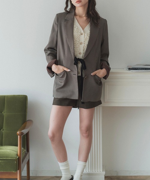 RANCLIC（ランクリック）の「single-breasted ribbon blazer【RC】（テーラードジャケット・レディース・ダークブラウン・FREE）」の6枚目の写真