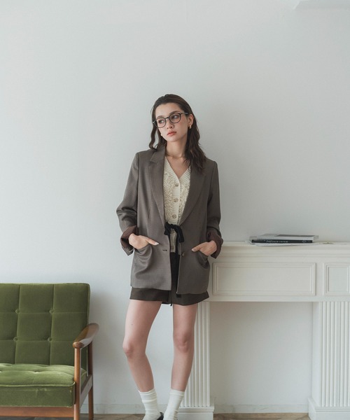 RANCLIC（ランクリック）の「single-breasted ribbon blazer【RC】（テーラードジャケット・レディース・ダークブラウン・FREE）」の12枚目の写真