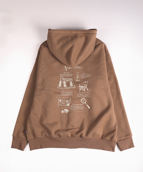 S'more（スモア）の「S'more gear illustration full zip hoodie スモギアイラストレーションフルジップフーディー (AW)（パーカー・レディース・ホワイト/ブラウン・SMALL/MEDIUM/LARGE）」の18枚目の写真