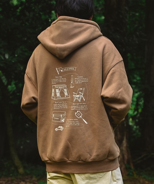S'more（スモア）の「S'more gear illustration full zip hoodie スモギアイラストレーションフルジップフーディー (AW)（パーカー・レディース・ホワイト/ブラウン・SMALL/MEDIUM/LARGE）」の7枚目の写真