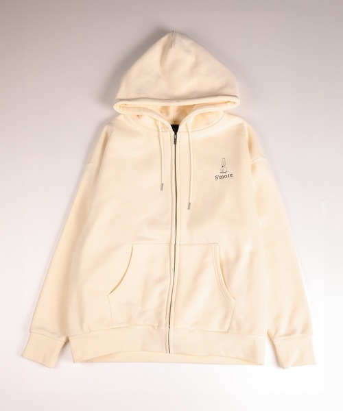 S'more（スモア）の「S'more gear illustration full zip hoodie スモギアイラストレーションフルジップフーディー (AW)（パーカー・レディース・ホワイト/ブラウン・SMALL/MEDIUM/LARGE）」の15枚目の写真