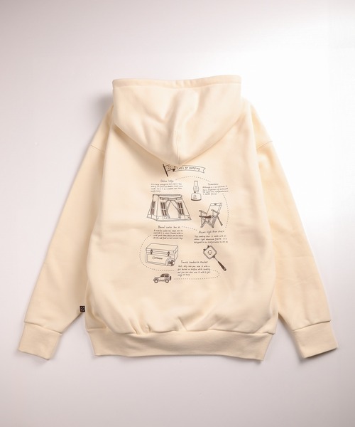 S'more（スモア）の「S'more gear illustration full zip hoodie スモギアイラストレーションフルジップフーディー (AW)（パーカー・レディース・ホワイト/ブラウン・SMALL/MEDIUM/LARGE）」の16枚目の写真