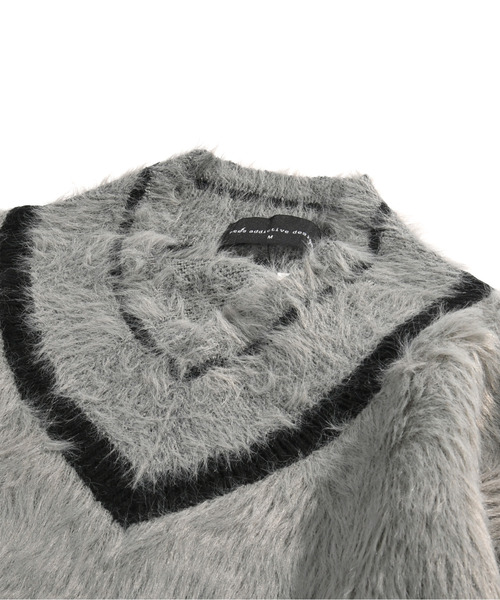 neos（ネオス）の「【neos】ルーズシルエット Vネック ライン シャギー グラデーション ニット プルオーバー（ニット/セーター・メンズ・グレー/ホワイト・X-LARGE/LARGE/MEDIUM）」の16枚目の写真