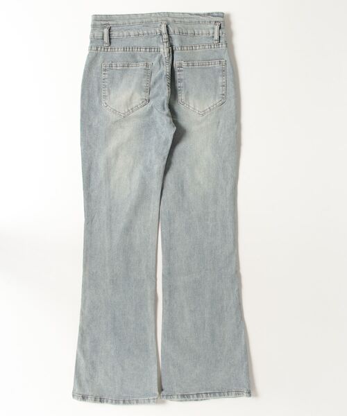 FREE STYLISTS(フリー スタイリスト)の「美脚ハイウエスト 裾スリットフレアデニムパンツ(デニムパンツ・レディース・ダークブルー/ライトブルー/ブラック/ブルー・M/L/XL/XS/S/2XL/3XL)」の5枚目の写真