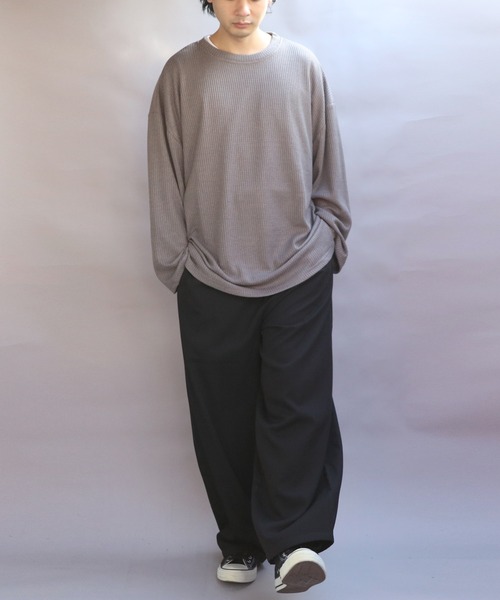 8(eight)(エイト)の「ワイドカーブパンツ(スラックス・メンズ・ブラック/グレー・MEDIUM/LARGE/X-LARGE)」の4枚目の写真