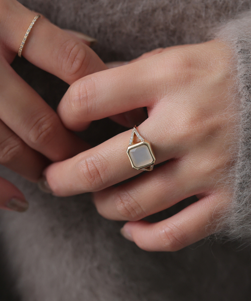 k10スピックアンドスパン◇Lilas2連パイプUチェーンリングK10 k10スピックアンドスパン◇Lilas2連パイプUチェーンリングK10