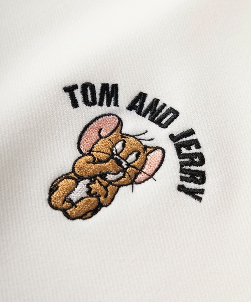 Tom&Jerry(トムアンドジェリー)の「【0】【TOM&JERRY/トムとジェリー】キャラクターワンポイント刺繍 袖ラインデザインデザイン ビッグシルエット クルーネックスウェット/ユニセックス(スウェット・レディース・ホワイト/オフホワイト/スミクロ・M/L/XL)」の13枚目の写真