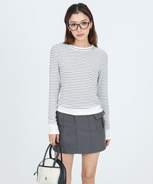 layered style border long sleeve tops