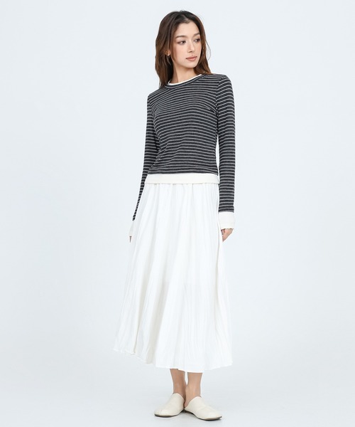 SUWDEE(スーディー)の「layered style border long sleeve tops(Tシャツ/カットソー・レディース・イエロー/ダークグレー/ホワイト・FREE)」の20枚目の写真
