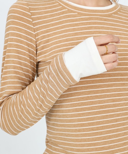 SUWDEE(スーディー)の「layered style border long sleeve tops(Tシャツ/カットソー・レディース・イエロー/ダークグレー/ホワイト・FREE)」の12枚目の写真