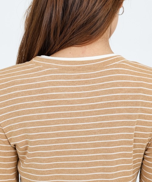 SUWDEE(スーディー)の「layered style border long sleeve tops(Tシャツ/カットソー・レディース・イエロー/ダークグレー/ホワイト・FREE)」の14枚目の写真