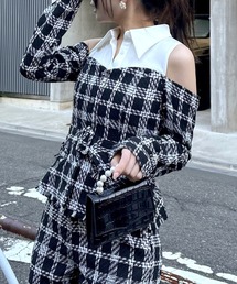 ROYAL PARTY | シャツレイヤードツイードトップス(シャツ/ブラウス)