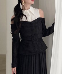 ROYAL PARTY | シャツレイヤードツイードトップス(シャツ/ブラウス)