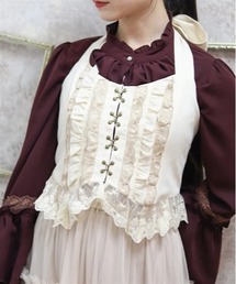 axes femme | コルセット風フリルビスチェ(ベスト)