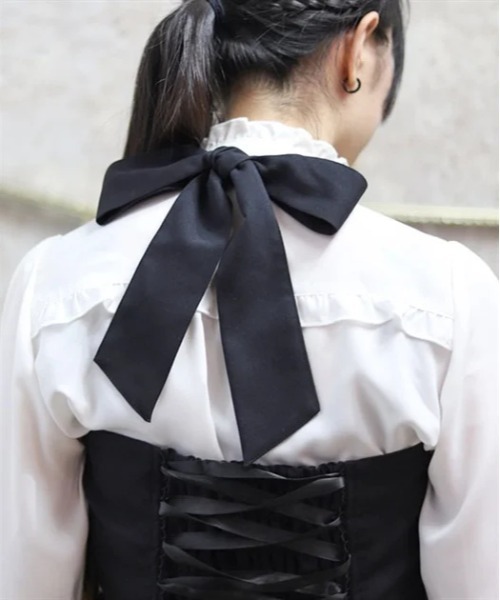 axes femme（アクシーズファム）の「コルセット風フリルビスチェ（ベスト・レディース・クリーム/ブラック・FREE）」の13枚目の写真