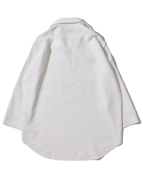 TETE HOMME（テットオム）の「展開店舗限定 ハードマンリネン / Herdmans Linen 7分袖カプリシャツ / スキッパーシャツ（シャツ/ブラウス・メンズ・ダークネイビー/カーキ/ホワイト/ブラック/ネイビー/ベージュ/ブルー・LARGE/MEDIUM/X-LARGE）」の10枚目の写真