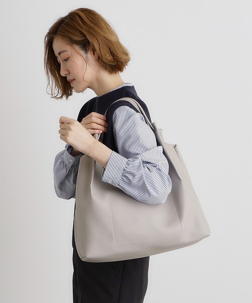 grove(グローブ)の「◆タックハンドルトート(トートバッグ・レディース・サックスブルー/ブラック/アイボリー/グレー系その他5・00)」の9枚目の写真