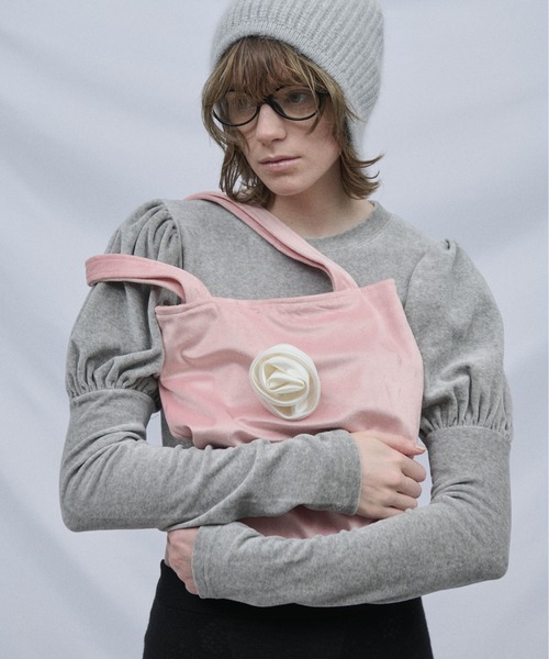 Carmelo（カーメロ）の「Rose velvet tote bag（トートバッグ・レディース・ブラック/ピンク・FREE）」の21枚目の写真