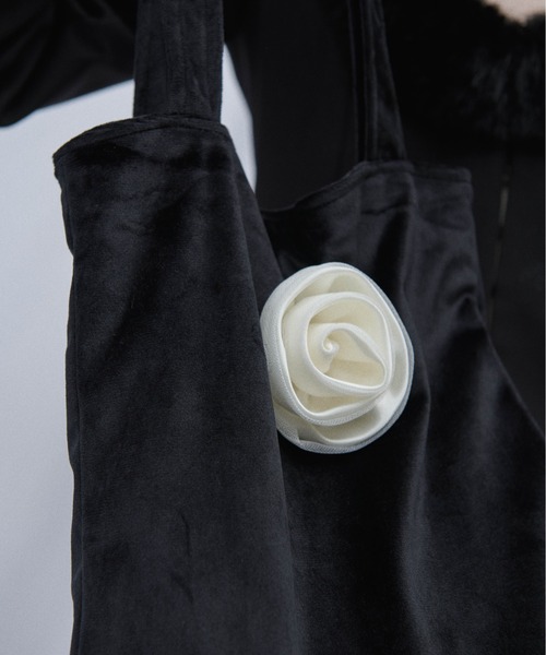 Carmelo（カーメロ）の「Rose velvet tote bag（トートバッグ・レディース・ブラック/ピンク・FREE）」の17枚目の写真