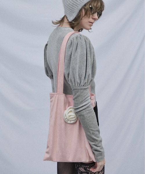 Carmelo（カーメロ）の「Rose velvet tote bag（トートバッグ・レディース・ブラック/ピンク・FREE）」の20枚目の写真