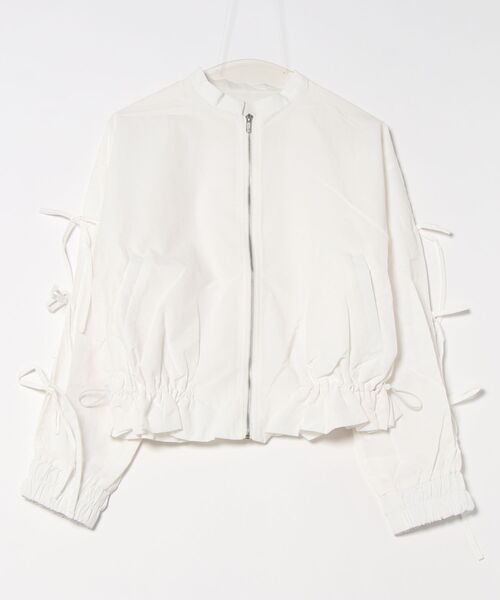 ナイロンタフタリボン付きギャザーブルゾン（MA-1）｜STYLEBLOCK（スタイルブロック）