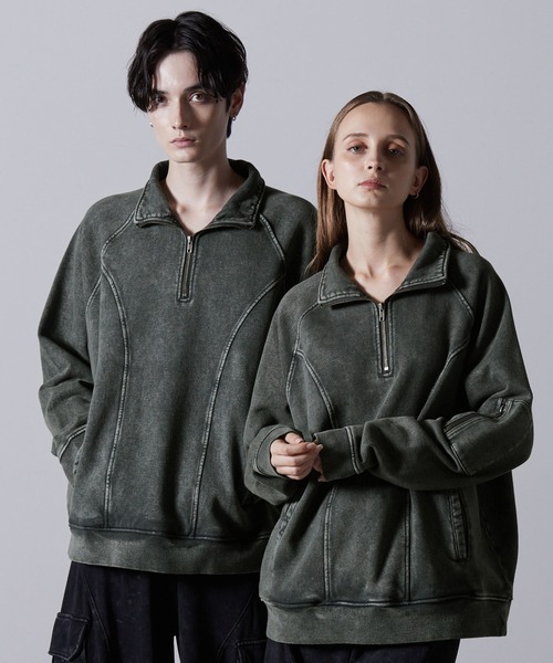 【CLEL】ヘビーウェイト ヴィンテージデザインハーフジップ L CLEL】Heavy Weight Vintage Design Half Zip/ヘビーウェイト