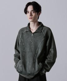 スウェット ハーフジップ」に該当するグリーン・カーキ/緑色系の