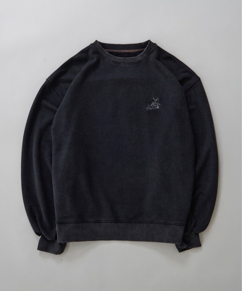 オーバーダイフラワー刺繍プルオーバー/SET UP対応(スウェット)|Ellno Loset(エルノロゼット) オーバーダイフラワー刺繍プルオーバー/SET UP対応(スウェット)|Ellno Loset(エルノロゼット)