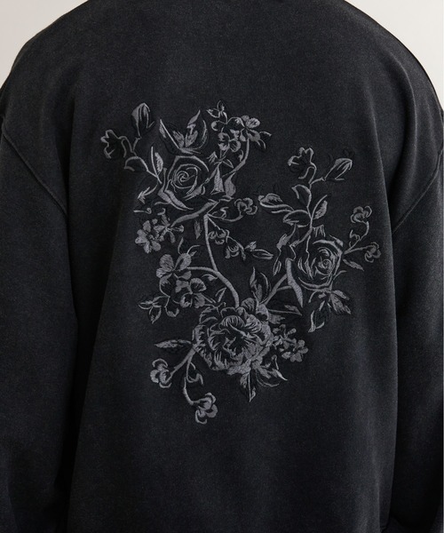 オーバーダイフラワー刺繍プルオーバー/SET UP対応(スウェット)|Ellno Loset(エルノロゼット) オーバーダイフラワー刺繍プルオーバー/SET UP対応(スウェット)|Ellno Loset(エルノロゼット)