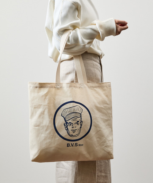 Butler Verner Sails(バトラーヴァーナーセイルス)の「Butler Verner Sails バトラーバーナーセイルズ / BVSトートバッグ エコバッグ / JA-2947(トートバッグ・メンズ・ホワイト×ネイビー/ホワイト×ブラック・FREE)」の9枚目の写真