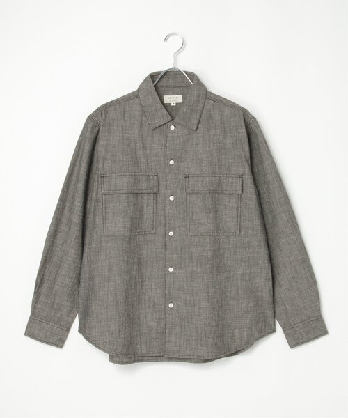 VENCEEXCHANGE（ヴァンスエクスチェンジ）の「シャンブレーオーバーシャツ（シャツ/ブラウス・メンズ・ブルー/ブラック/アイボリー・L/M）」の8枚目の写真