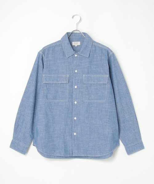 VENCEEXCHANGE（ヴァンスエクスチェンジ）の「シャンブレーオーバーシャツ（シャツ/ブラウス・メンズ・ブルー/ブラック/アイボリー・L/M）」の9枚目の写真