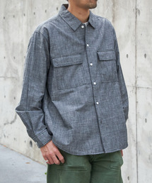 シャンブレーオーバーシャツ