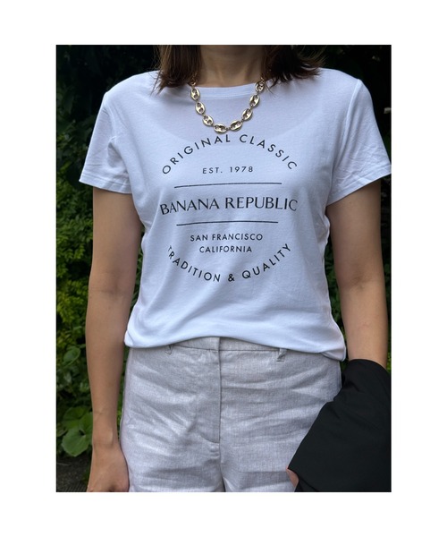 BANANA REPUBLIC FACTORY STORE（バナナリパブリック ファクトリーストア）の「BANANA REPUBLIC FACTORY STORE　　クラシック ロゴTシャツ（Tシャツ/カットソー・レディース・ナチュラル/ブラック/ホワイト/ネイビー・XS/L/M/S）」の14枚目の写真