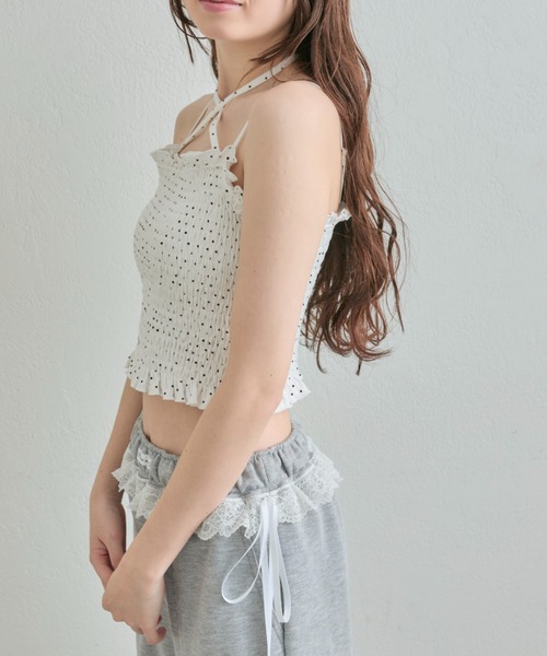 OLIVE des OLIVE(オリーブデオリーブ)の「クロスリボン付シャーリングキャミ(キャミソール・レディース・ホワイト/ブラック/ピンク/その他/その他1・FREE)」の15枚目の写真