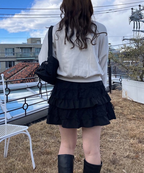 AS KNOW AS plus(アズノゥアズプラス)の「●衿ライン ワンポイントロゴ刺繍 ロングスリーブポロシャツ(ポロシャツ・レディース・グレー系/グリーン系/アイボリー系・FREE)」の9枚目の写真