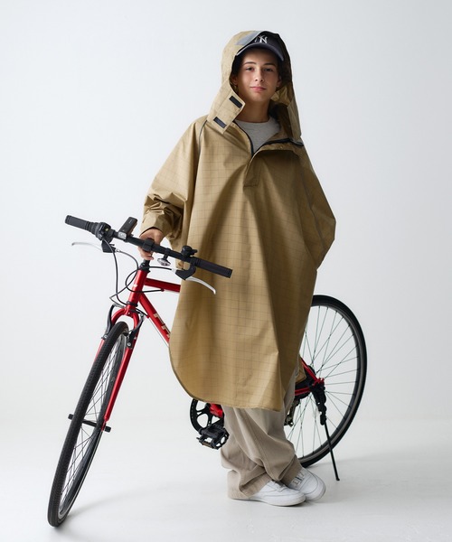 キウ ビジブルバイシクル自転車レインポンチョ（レインコート