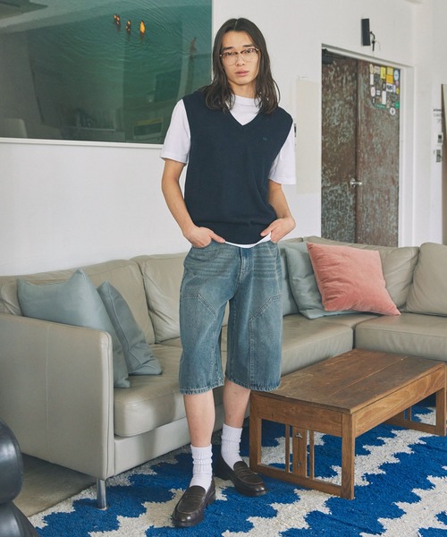 Unblend(アンブレンド)の「【Unblend】ワンポイントロゴ刺繍 サマーニットベスト(ベスト・レディース・オレンジ/ネイビー/ライトブルー・FREE)」の8枚目の写真