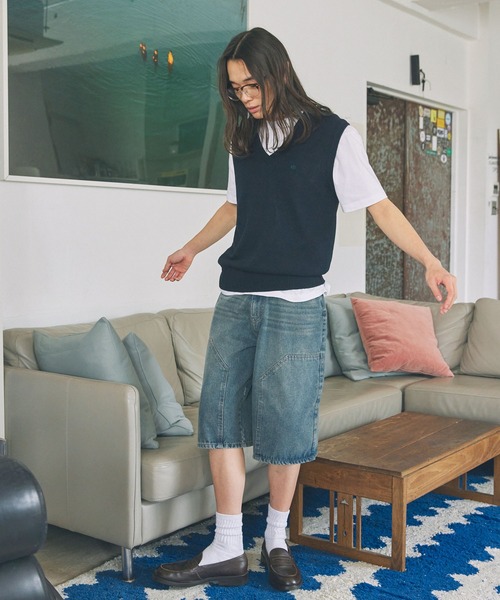 Unblend(アンブレンド)の「【Unblend】ワンポイントロゴ刺繍 サマーニットベスト(ベスト・レディース・オレンジ/ネイビー/ライトブルー・FREE)」の9枚目の写真