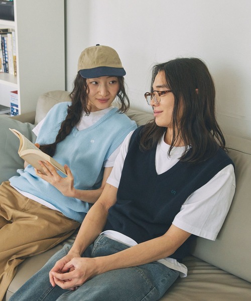Unblend(アンブレンド)の「【Unblend】ワンポイントロゴ刺繍 サマーニットベスト(ベスト・レディース・オレンジ/ネイビー/ライトブルー・FREE)」の16枚目の写真
