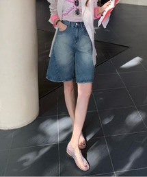 バギーデニムハーフパンツ