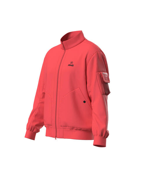 新品タグ付き未使用　PING フルジップ総柄ブルゾン セール】【PING APPAREL】総柄プリント全方向ストレッチテラ