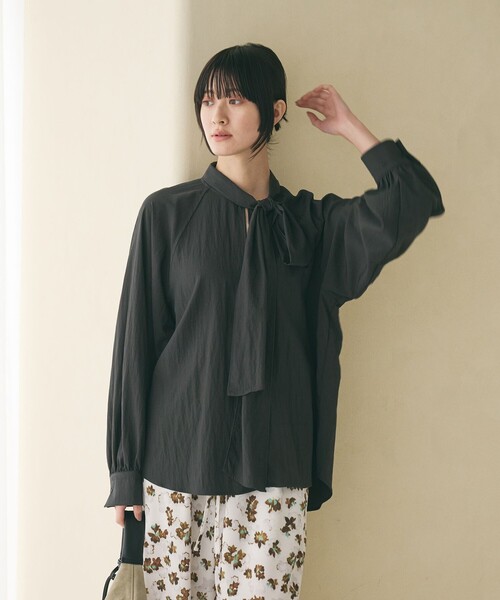 WEB限定 Wardrobe DAILY MINIMAL】リボンタイブラウス -2WAY