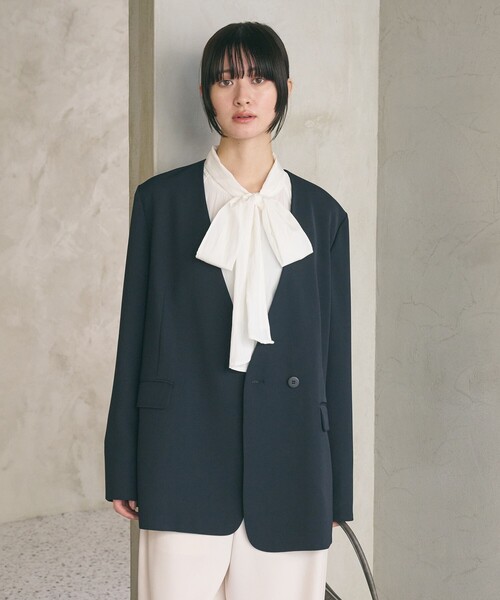 セール】【WEB限定 Wardrobe DAILY MINIMAL】リボンタイブラウス -2WAY